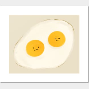 Kawaii double egg yolks fried egg 🍳 Posters and Art